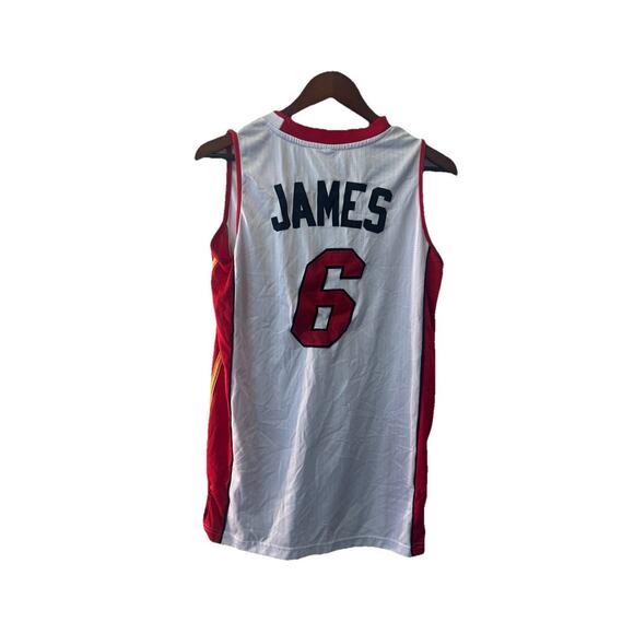 Vintage Style LeBron James #6 Miami Heat Jersey — Adidas NBA Youth XS - Retro - Picture 1 of 11